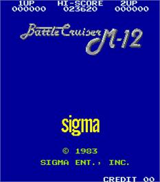Title screen of Battle Cruiser M-12 on the Arcade.