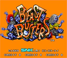 Title screen of Beast Busters on the Arcade.