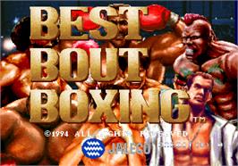 Title screen of Best Bout Boxing on the Arcade.
