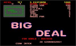 Title screen of Big Deal on the Arcade.
