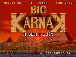 Title screen of Big Karnak on the Arcade.