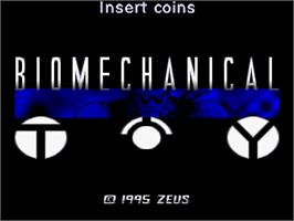 Title screen of Biomechanical Toy on the Arcade.