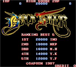 Title screen of Black Tiger on the Arcade.