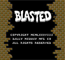 Title screen of Blasted on the Arcade.