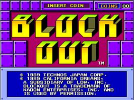 Title screen of Block Out on the Arcade.