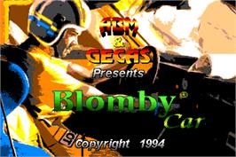 Title screen of Blomby Car on the Arcade.