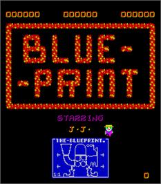 Title screen of Blue Print on the Arcade.