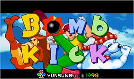 Title screen of Bomb Kick on the Arcade.