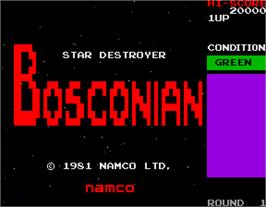 Title screen of Bosconian on the Arcade.