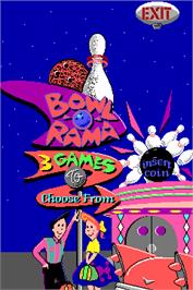 Title screen of Bowl-O-Rama on the Arcade.