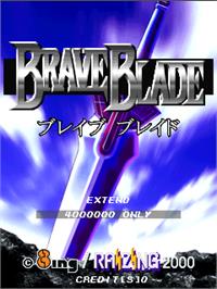 Title screen of Brave Blade on the Arcade.