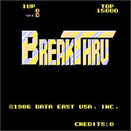 Title screen of Break Thru on the Arcade.