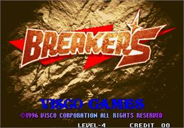Title screen of Breakers on the Arcade.