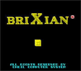 Title screen of Brixian on the Arcade.