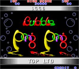 Title screen of Bubble Pong Pong on the Arcade.