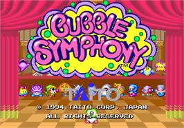 Title screen of Bubble Symphony on the Arcade.
