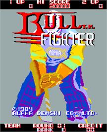 Title screen of Bull Fighter on the Arcade.