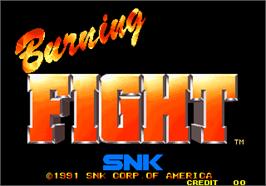 Title screen of Burning Fight on the Arcade.