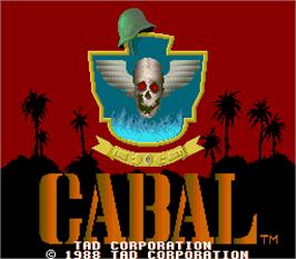 Title screen of Cabal on the Arcade.