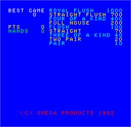 Title screen of Cal Omega - Game 12.8 on the Arcade.