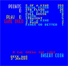 Title screen of Cal Omega - Game 15.9 on the Arcade.