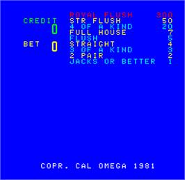 Title screen of Cal Omega - Game 17.51 on the Arcade.