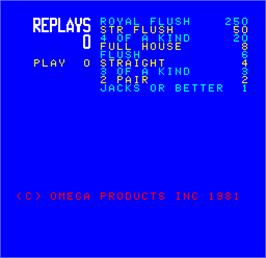 Title screen of Cal Omega - Game 7.6 on the Arcade.