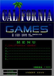 Title screen of California Games on the Arcade.