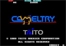 Title screen of Cameltry on the Arcade.