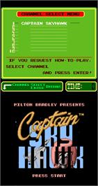 Title screen of Captain Sky Hawk on the Arcade.