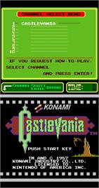 Title screen of Castlevania on the Arcade.