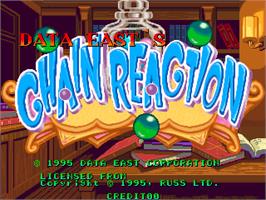 Title screen of Chain Reaction on the Arcade.