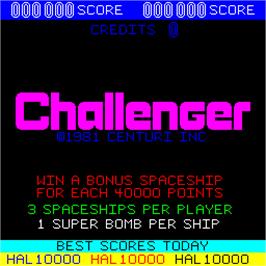 Title screen of Challenger on the Arcade.