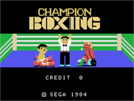 Title screen of Champion Boxing on the Arcade.