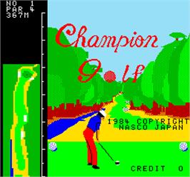 Title screen of Champion Golf on the Arcade.