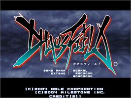 Title screen of Chaos Field on the Arcade.