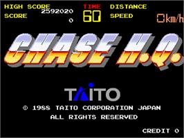Title screen of Chase H.Q. on the Arcade.