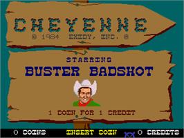 Title screen of Cheyenne on the Arcade.