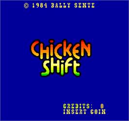Title screen of Chicken Shift on the Arcade.