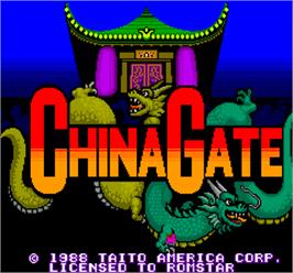 Title screen of China Gate on the Arcade.