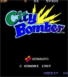 Title screen of City Bomber on the Arcade.