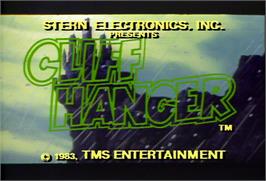 Title screen of Cliff Hanger on the Arcade.