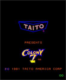 Title screen of Colony 7 on the Arcade.