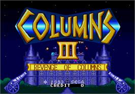 Title screen of Columns III on the Arcade.