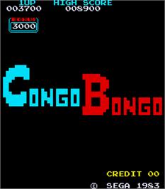 Title screen of Congo Bongo on the Arcade.