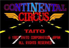 Title screen of Continental Circus on the Arcade.