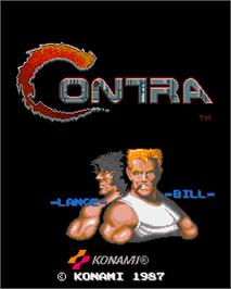 Title screen of Contra on the Arcade.