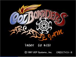 Title screen of Cool Boarders Arcade Jam on the Arcade.