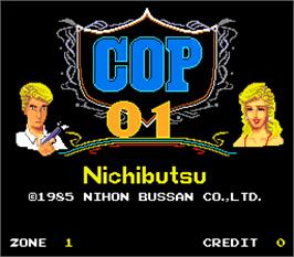Title screen of Cop 01 on the Arcade.
