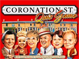 Title screen of Coronation Street Quiz Game on the Arcade.